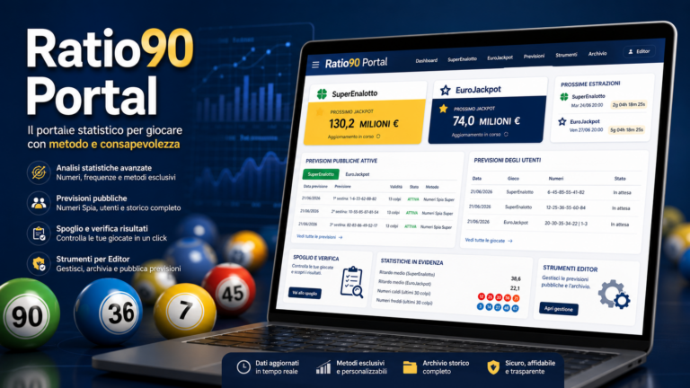 EuroJackpot: studio sperimentale del 23/06/2026 elaborato con Ratio90 Portal