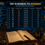 Top 10 numeri più ritardati Lotto con classifica ritardi Ratio 90